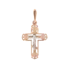 Product image 1 of the product “Cross Pendant “Orthodox Openwork” in 585 Two-Tone Gold, Height 29 mm ”
