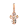 Product image 1 of the product “Cross Pendant “Orthodox Trefoil” in 585 Two-Tone Gold with Diamonds ”