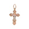 Product image 1 of the product “Cross Pendant “Small Orthodox” in 585 Two-Tone Gold, Height 29 mm ”