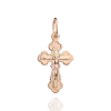 Product image 1 of the product “Cross Pendant “Small Orthodox” in 585 Rose Gold, Height 31 mm ”