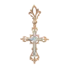 Artikelbild 1 des Artikels “Kreuz-Anhänger „Orthodox Lilie mit Steinen“ aus 585 Bicolor-Gold mit Zirkonia “