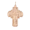 Product image 1 of the product “Cross Pendant “Orthodox with Saint Reliefs” in 585 Rose Gold ”