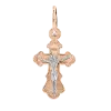 Product image 1 of the product “Cross Pendant “Orthodox with Crucifix” in 585 Two-Tone Gold, Height 23 mm ”