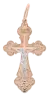 Product image 1 of the product “Cross Pendant “Orthodox with Ornament” in 585 Two-Tone Gold, Height 45 mm ”