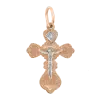Artikelbild 1 des Artikels “Kreuz-Anhänger „Orthodox mit Stein“ aus 585 Rotgold mit Zirkonia, Höhe 27 mm “