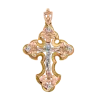 Artikelbild 1 des Artikels “Kreuz-Anhänger „Orthodox mit Steinen“ aus 585 Bicolor-Gold mit Zirkonia, Höhe 35 mm “