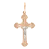 Product image 1 of the product “Cross Pendant “Orthodox with Ray Ends” in 585 Rose Gold ”