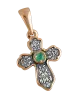 Artikelbild 1 des Artikels “Kreuz-Anhänger „Oxidiert mit Smaragd“ aus 925 Silber vergoldet mit Smaragd “