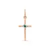 Product image 1 of the product “Cross Pendant “Plain with Emerald” in 585 Rose Gold with Emerald ”