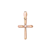 Artikelbild 1 des Artikels “Kreuz-Anhänger „Schlicht mit Stein“ aus 585 Rotgold mit Zirkonia “