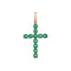 Product image 1 of the product “Cross Pendant “Emerald Row” in 585 Rose Gold with Emerald ”