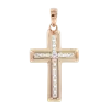 Product image 1 of the product “Cross Pendant “Stone Row” in Gold-Plated 925 Sterling Silver with Cubic Zirconia ”