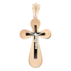 Product image 1 of the product “Cross Pendant “Teardrop Shape with Black Insert” in 585 Rose Gold ”