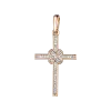 Artikelbild 1 des Artikels “Kreuz-Anhänger „Verschlungen mit Steinreihe“ aus 585 Bicolor-Gold mit Brillanten “