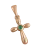 Product image 1 of the product “Cross Pendant “Quatrefoil with Emerald” in Gold-Plated 925 Sterling Silver with Emerald ”