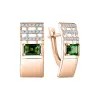 Product image 1 of the product “Drop Earrings “Baguette Stone with Rows of Stones” in 585 Rose Gold with Cubic Zirconia and Sitall ”