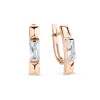 Product image 1 of the product “Drop Earrings “Centred Baguette Stone” in 585 Rose Gold with Cubic Zirconia ”