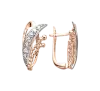Product image 1 of the product “Drop Earrings “Leaf Arch with Pavé” in 585 Two-Tone Gold with Cubic Zirconia ”