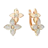 Product image 1 of the product “Drop Earrings “Flower” in 585 Yellow Gold with Cubic Zirconia ”