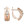 Product image 1 of the product “Drop Earrings “Wide with Stone Group” in 585 Rose Gold with Cubic Zirconia ”