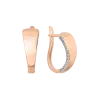 Product image 1 of the product “Drop Earrings “Wide with Stone Border” in 585 Rose Gold with Cubic Zirconia ”