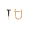 Product image 1 of the product “Drop Earrings “Letter T” in 585 Rose Gold with Cubic Zirconia, Height 14 mm ”