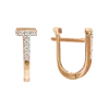 Artikelbild 1 des Artikels “Ohrhänger „Buchstabe T“ aus 585 Rotgold mit Zirkonia, Höhe 13 mm “