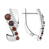 Product image 1 of the product “Drop Earrings “Diagonal Stone Row” in 925 Sterling Silver with Cubic Zirconia and Garnet ”
