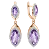 Artikelbild 1 des Artikels “Ohrhänger „Doppelte Navette mit Steinkranz“ aus 585 Rotgold mit Zirkonia und Amethyst “