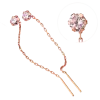 Product image 1 of the product “Drop Earrings “Threader with Stone” in 585 Rose Gold with Cubic Zirconia, Length 52.0 mm ”