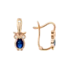 Artikelbild 1 des Artikels “Ohrhänger „Eule mit blauem Stein“ aus 585 Rotgold mit Zirkonia “