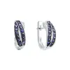 Product image 1 of the product “Drop Earrings “Crossed with Blue Stones” in 925 Sterling Silver with Cubic Zirconia ”