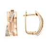 Product image 1 of the product “Drop Earrings “Crossed Bands with Stones” in 585 Rose Gold with Cubic Zirconia ”