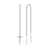 Product image 1 of the product “Drop Earrings “Cross with Stones on Chain” in 925 Sterling Silver with Cubic Zirconia ”