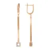 Product image 1 of the product “Drop Earrings “Long Bar with Square” in 585 Rose Gold with Cubic Zirconia ”