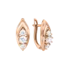 Product image 1 of the product “Drop Earrings “Navette with Three Stones” in 585 Rose Gold with Cubic Zirconia ”