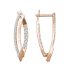 Product image 1 of the product “Drop Earrings “Open Oval with Stone Rows” in 585 Rose Gold with Cubic Zirconia ”
