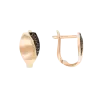 Product image 1 of the product “Drop Earrings “Oval with Black Stones” in 585 Rose Gold with Cubic Zirconia ”
