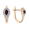 Product image 1 of the product “Drop Earrings “Oval Stone in Stone Oval” in 585 Rose Gold with Diamonds and Ruby ”