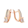 Product image 1 of the product “Drop Earrings “Princess Cut with Stone Row” in 585 Rose Gold with Cubic Zirconia ”