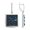 Product image 1 of the product “Drop Earrings “Square with Druzy Stone” in 925 Sterling Silver with Cubic Zirconia and Swarovski Crystals ”