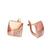 Product image 1 of the product “Drop Earrings “Square with Greek Key” in 585 Rose Gold with Cubic Zirconia ”