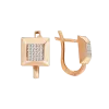 Artikelbild 1 des Artikels “Ohrhänger „Quadrat mit Steinfeld“ aus 585 Rotgold mit Zirkonia, Höhe 14 mm “