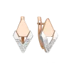 Product image 1 of the product “Drop Earrings “Rhombus with Stone Tip” in 585 Two-Tone Gold with Cubic Zirconia ”