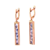 Product image 1 of the product “Drop Earrings “Rectangular Frame with Stones” in 585 Rose Gold with Cubic Zirconia ”