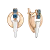 Product image 1 of the product “Drop Earrings “Ring with Dagger” in 585 Two-Tone Gold with Topaz ”
