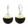 Product image 1 of the product “Drop Earrings “Two-Part Round Disc” with Amber ”