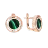 Artikelbild 1 des Artikels “Ohrhänger „Runder Malachit-Stein“ aus 585 Rotgold mit Zirkonia “