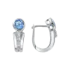 Product image 1 of the product “Drop Earrings “Round Stone with Stone Row” in 925 Sterling Silver with Cubic Zirconia ”