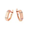 Product image 1 of the product “Drop Earrings “Narrow with Rhombus Pattern” in 585 Rose Gold with Cubic Zirconia ”